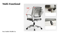 Height Adjustable Mesh Back Swivel Chair Ergonomic Design Office Furniture Lumbar Support Effortless Rolling Casters for Receptionists, Students, Gamers, Conference Room, Bedroom