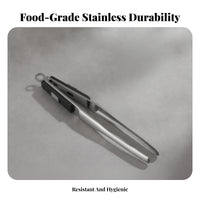 Hanging Loop Serrated Tip Tongs Lightweight Stainless Steel Tongs