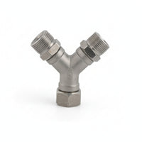 Stainless Steel Y-Shaped Connector Metal Body Three-Way Connector Pressure Washer Adapter Sturdy