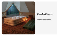 Built-in Pump Inflatable Camping Mattress Quick Inflate & Deflate Portable Camping Sleeping Pad Compact Storage Automatic Single Air Bed Waterproof for Campers, Guests, Outdoor, Tent, Home Use, Travel