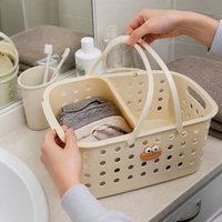 Portable Shower Caddy Basket for Bathroom Dormitory, Quick-Dry Storage Tote with Wet/Dry Separation
