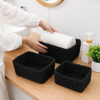 Nordic Style Storage Basket Set of 3, Fabric Small Items Organizer, 25/22.5/19/17cm