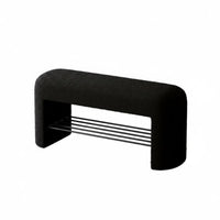 Modern Minimalist design Sherpa-Covered Shoe Bench Soft Padded Seat Home Storage 2-in-1 Design Household Furniture Sturdy for Families, Apartment Dwellers, Homeowners, Entryway, Living Room, Bedroom, Hallway