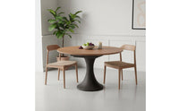 Century-Inspired-Century Modern Design Round Extendable Dining Table for Small Apartment Dwellers, Living Room, Kitchen