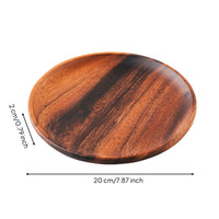 Acacia Wood Plate Wooden Serving Tray Multi Use Serving Dishware for Kitchen, Cafe