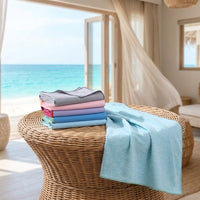 80x130cm Dry Robe and Microfibre Towel with Snap Fasteners, Quick-Dry Snap Towel for Beach and Travel, Double-Sided Plush 200 GSM Poncho