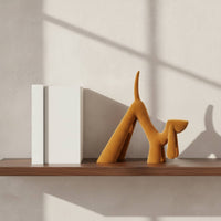 Flocked Dog Figurine Compact Resin Dog Statue Gift Sculpture for Bookshelf, Desk, Display Cabinet