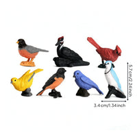 7 Pieces Compact Bird Figurines with Standing Bases Detailed Plastic Bird Figurines Tiny Miniature Birds Cute for Teachers, Dioramas