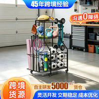 3-Tier Mobile Carbon Steel Ball Storage Cart with Wheels