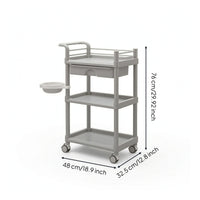 Waterproof 3-Tier Utility Cart Mobile Three Tier Rolling Cart Portable Heavy-Duty for Homeowners, Bathroom, Kitchen
