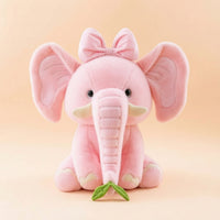 Soft Toy Elephant with Leaf Fuzzy Elephant Pillow Cute for Playroom, Baby