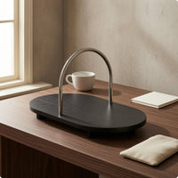 Black Oval Serving Tray Minimalist Serving Item Stable Household Base Decor