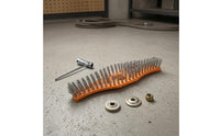 Orange Curved Base Grass Trimmer Cleaning Brush Sturdy Trimmer Head Brush Long-Lasting Steel Wire Heavy-Duty