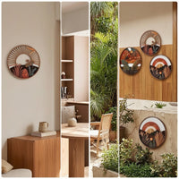 4 Pieces Wall Plaques Bohemian Plaques with Cutout Motifs for Living Room, Bedroom