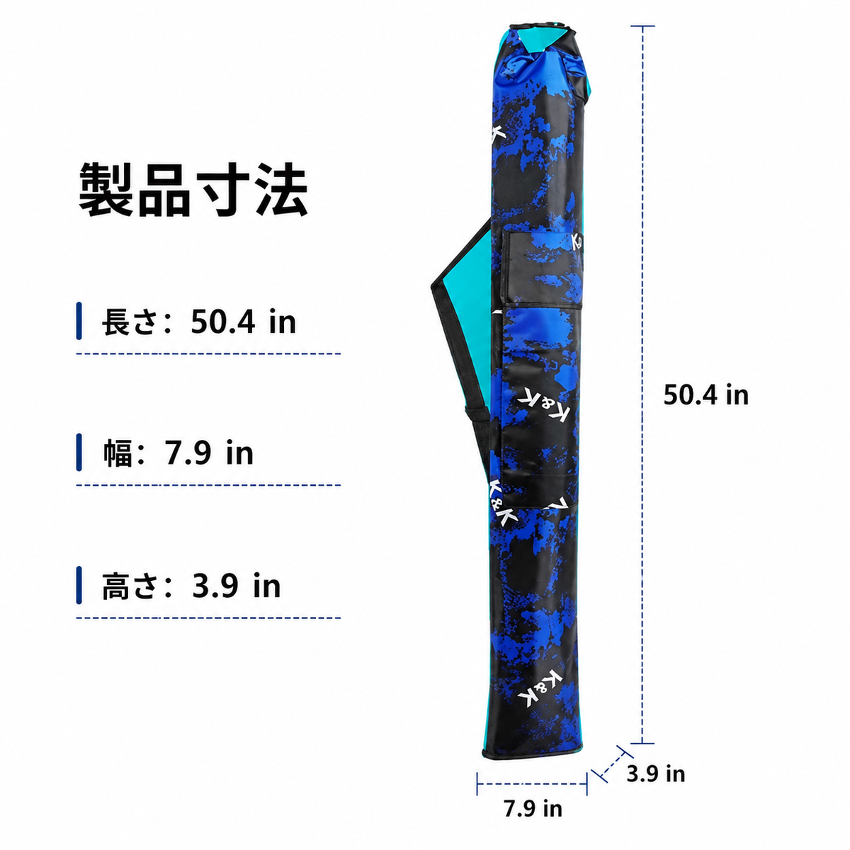Rod Case, Fishing Rod Case, 128cm, Waterproof, Foldable, Shoulder Strap, Handheld, Fishing Bag