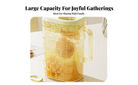 Wide Mouth Design Cold Water Pitcher Lid with Strainer Large Capacity Juice Jug Leak-Proof-Clear Spout for Families, Party Hosts