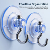 Vacuum Hook Stainless Steel Suction Cup Heavy Duty for Smooth Surface, Removable Hangers for Students and Dorms