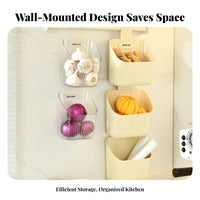 Ginger Garlic Storage Container Multi-Functional Hanging Storage Basket Space-Saving Kitchen Spice Basket for Pantry