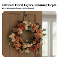 Artificial Silk Flower Peony Wreath Realistic Look Season Summer Floral Wreath Wall Decoration Lifelike Appearance Handmade