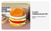 Velvety Hamburger Seat Double-Function Storage Ottoman Multi-Functional