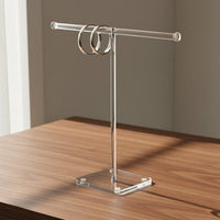 Jewelry Display Stand Clear Bracelet Watch Bangle Scrunchies Holder Storage Organizer with Base Acrylic Necklace Hanger for Dresser, Retail