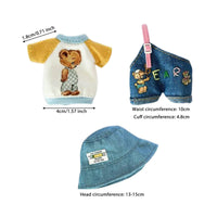 3 Pieces OB11 Doll Clothes Set Bear Theme Doll Outfit for Hobbyists