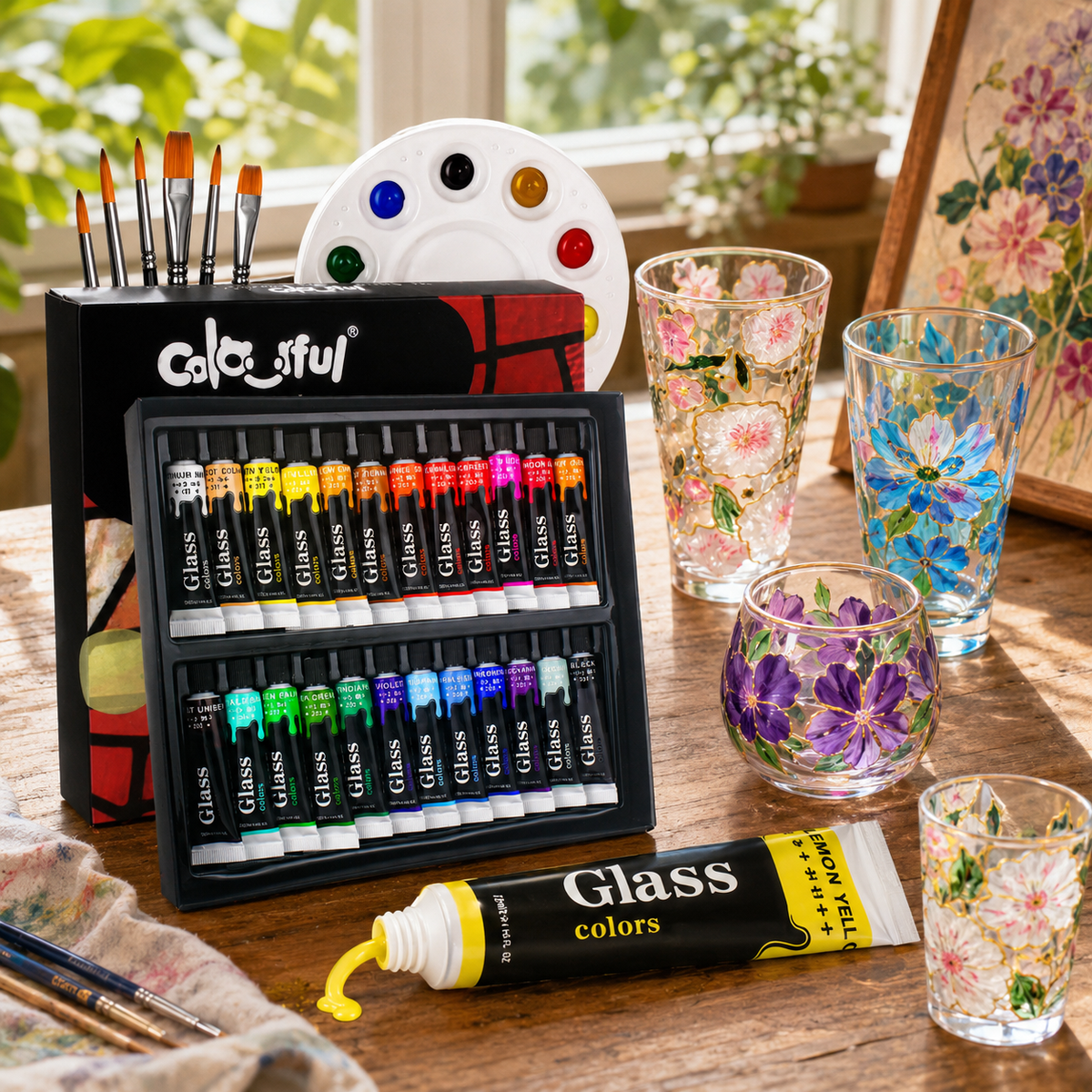 glass paint set