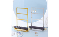 Freestanding Jewelry Display Stand Hanging Holes Earring Holder Cushioned Rod Finger Adornment Holder Oval Base