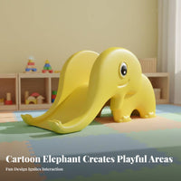 Bright Colors Elephant Slide Easy to Assemble Plastic Creature Slide Non-Slip Design Indoor Plastic Playground Safety Certified for Children, Toddlers, Preschoolers, Kindergarten, Outdoor, Backyard, Playroom