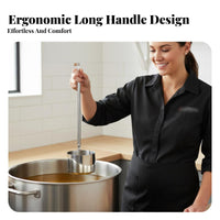 Long Handle Beverage Ladle Sturdy Long Handle Ladle Measuring Dipper with Hook Versatile Flat Bottom Dipper Spoon Pouring Spout
