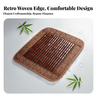 Anti-Slip Bamboo Car Seat Cushion Breathable Cooling Car Seat Pad Sweat-Resistant for Forklift Operators, Truck Drivers, Summer, Long Drives