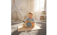 Early Learning Car Dashboard Toy Board Fine Movement Skills Wooden Steering Wheel Toy Travel Friendly Interactive Wooden Dashboard for Children