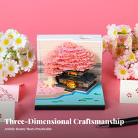 Creative Gift Paper Carving Art Calendar Decorative Ornament Tear-Away Castle Calendar Multi-Functional for Students, Colleagues, Study Room