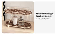 Light Luxury Design Iron Makeup Stand Space Saver Double Layer Cosmetic Rack Large Capacity for Dressing Table, Bedroom, Bathroom Counter