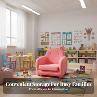 Removable and launderable Cover CreatureThemed Loveseat Cute Cartoon Design kids' Furniture durable Wood Frame children's Seating Easy to Clean for Toddlers, Preschoolers, Parents, Kindergarten, Daycare, Playroom, storytime corner