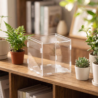 Front-Opening Acrylic Reptile Enclosure Escape-Proof Reptile Enclosure with Door Ventilated Acrylic Terrarium Transparent for Breeders, Home, Breeding Room