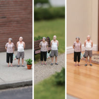 2 Pieces Resin Miniature Couple Figurines Tiny Couple Figure Set Delicate Diorama Figures Unpainted for Collectors