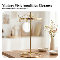 Rotating Necklace Holder Curved Hooks Rotating Jewelry Stand Metal Necklace Holder