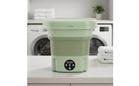 Compact Foldable Washing Machine Space-Saving Mini Washing Machine Lightweight Portable Washer with Spin Dryer Blue Light for Students, Travelers, Parents, Dorm Rooms, Apartments, Camping, Travel