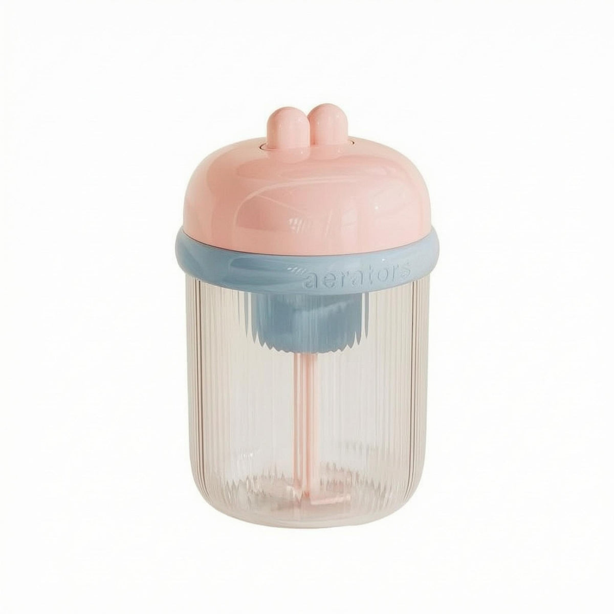 Cylindrical Electric Foaming Cup Ribbed Electric Foam Foamer Domed Lid Facial Foam Foamer Raised Buttons