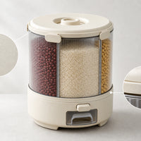 Messspill-Proof Food Storage Container with Compartments Segmented Dry Food Dispenser Transparent Grain Dispenser Clear for Kitchen, Pantry