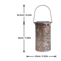 Weather Resistant Dragonfly Pattern Solar Lantern Automatic On/deactivate Solar Powered Projection Lantern Portable Hollow Metal Garden Light for Yard, Patio, Balcony, Pathway