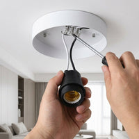Ceiling Light Fitting for Garage Lighting, Pack of 5 PVC E27 Lamp Holder with Cable and Threaded Entry, Pendant Light, 6A Rated Bulb Holder