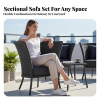 3 Pieces Waterresistant 3-Piece Woven Seating set sun-resistant 3 Piece Patio Seating Group Weather-Resistant Outdoor Furniture long-lasting Construction for Hotel Owners, Apartment Dwellers, Courtyard, Balcony, Garden, Porch