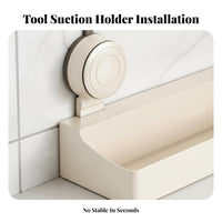 Drilldrillless Installation Suction Cup Seasoning Holder Moisture-Proof Containers Seasoning Rack Wall or Countertop Use Kitchen Organizer Heavy Duty for Renters, Household Chefss, Homemakers, Pantry