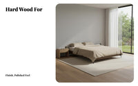 streamlined Slatted foundation Bed Headboard-Less streamlined Bed Frame Black Walnut Color Mattress Foundation for partners, Kids, Apartment, Guest Room
