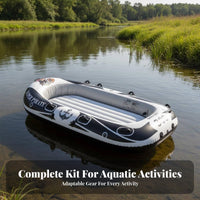 Inflatable Fishing Boat Thickened Material Heavy Duty Inflatable Boat Wear-Resistant Foldable Dinghy for Anglers, Fishers, Lakes, Beach, Camping Trips