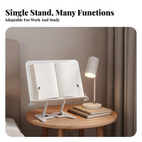Multi-Functional Adjustable Bookrest Foldable Book Stand Handsunrestricted Study Tool Eron-the-travelnomic Design for Musicians, Professionals, Desk, Bedroom, Office, Living Room