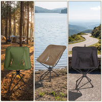Swivel Camping Chair Foldable Folding Swivel Chair 360-Degree Rotating Furniture for Camping, Outdoor Enthusiasts, Fishing