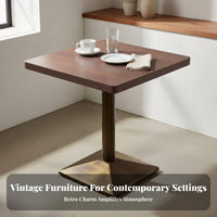 Sturdy Construction Cafe Table and Chair Set Minimalist Design Retro Dining Set Square Table and Chairs for Business Owners, Interior Designers, Homeowners, Bar, Dessert Shop, Kitchen